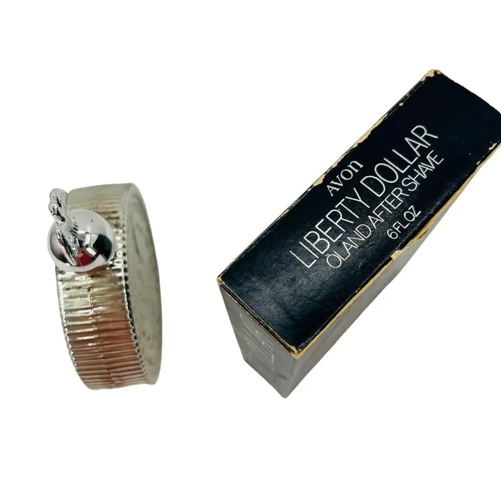 Vintage Avon Liberty Dollar Decanter with Oland After Shave & Box